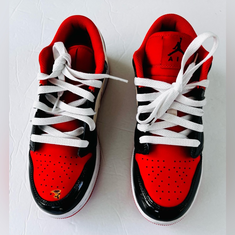 Nike Air Jordan Boys Shoes DV1335 -800 Halloween Orange /black Size 6y